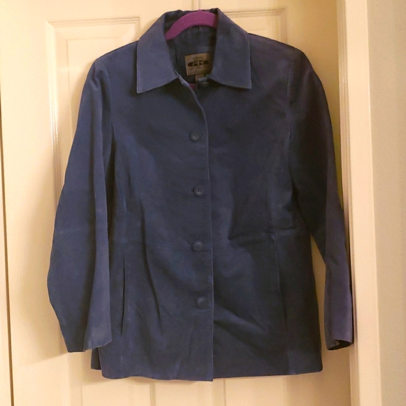 AR Bernardo Jackets & Blazers - Blue suede jacket